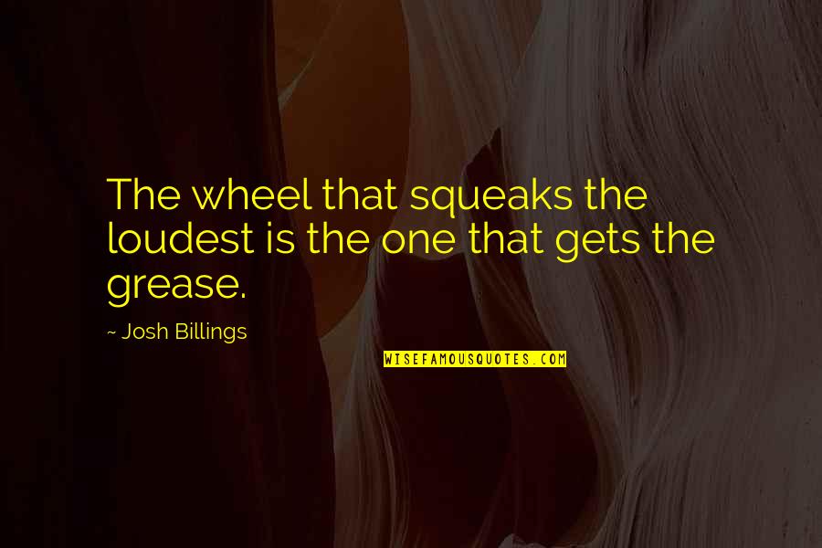 Biggest Blunder Quotes By Josh Billings: The wheel that squeaks the loudest is the