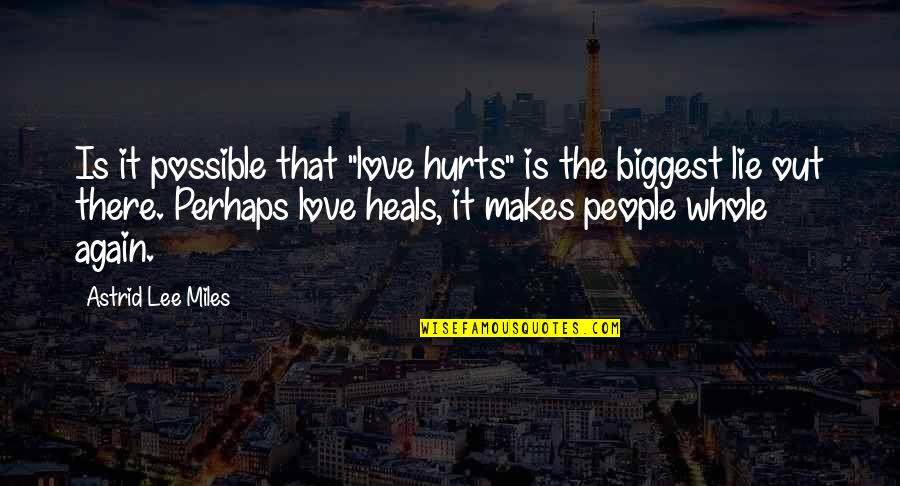 Biggest Love Quotes By Astrid Lee Miles: Is it possible that "love hurts" is the
