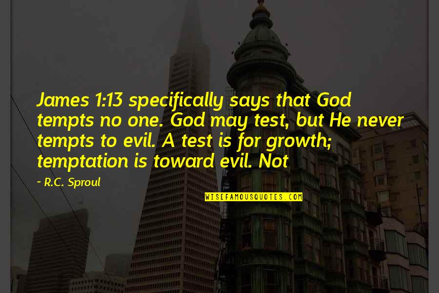 Biggest Misconception Quotes By R.C. Sproul: James 1:13 specifically says that God tempts no