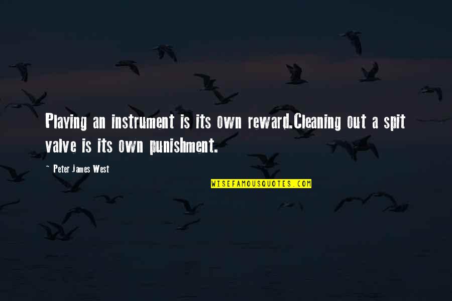 Biggest Riddle Book In The World Quotes By Peter James West: Playing an instrument is its own reward.Cleaning out