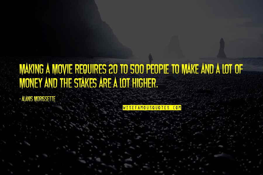 Biggies Of Big Quotes By Alanis Morissette: Making a movie requires 20 to 500 people