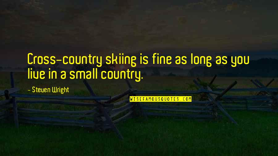 Biglari Quotes By Steven Wright: Cross-country skiing is fine as long as you