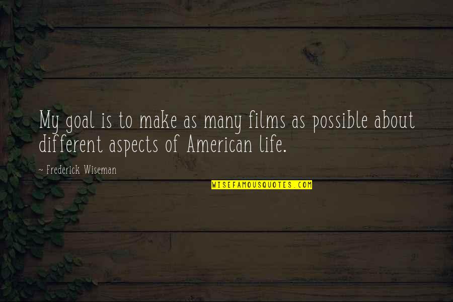 Bigleaf Magnolia Quotes By Frederick Wiseman: My goal is to make as many films
