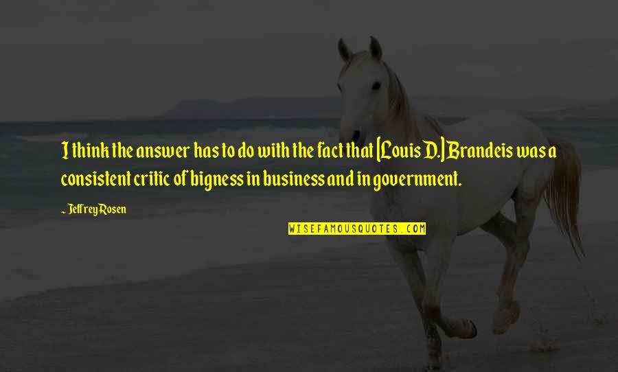 Bigness Quotes By Jeffrey Rosen: I think the answer has to do with