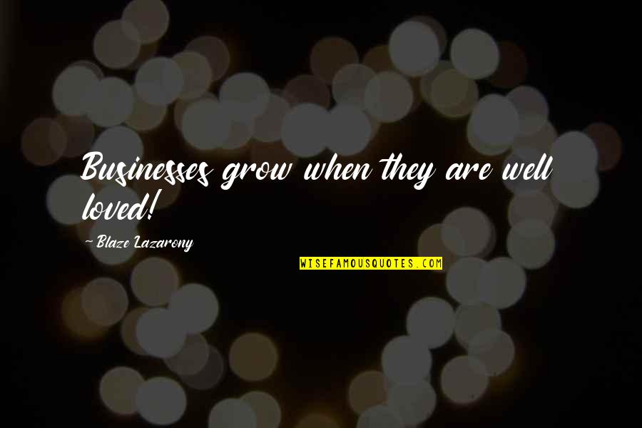 Bigolin Toledo Quotes By Blaze Lazarony: Businesses grow when they are well loved!