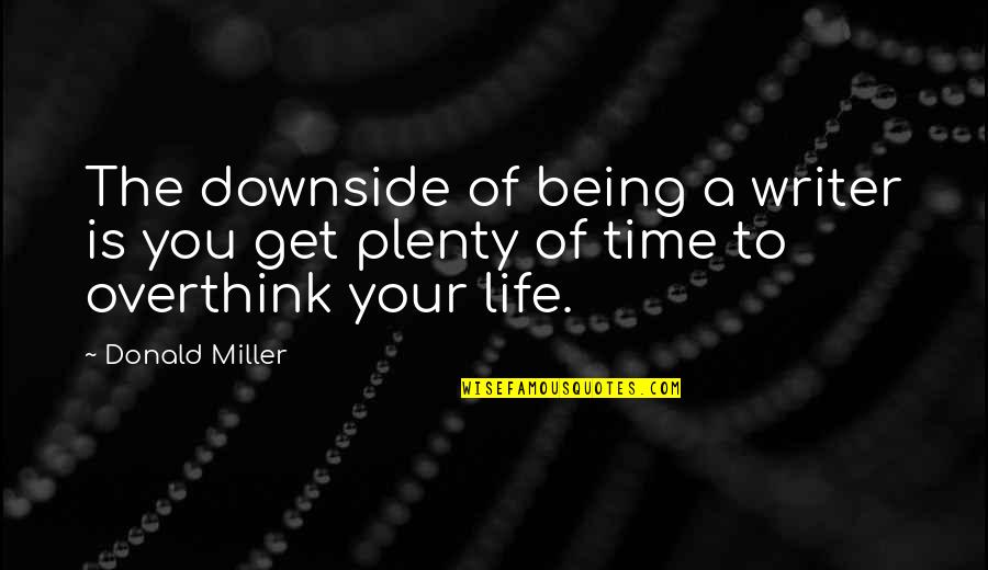 Bigonial Width Quotes By Donald Miller: The downside of being a writer is you