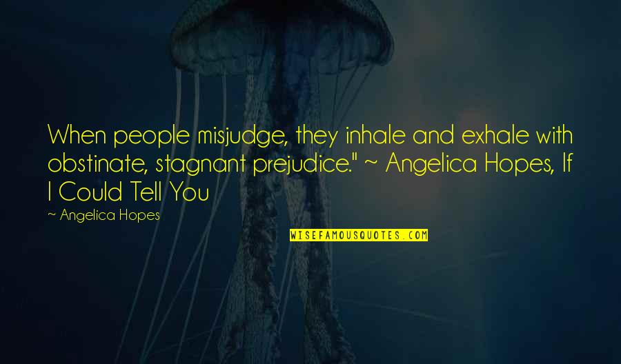 Bigot Quotes By Angelica Hopes: When people misjudge, they inhale and exhale with