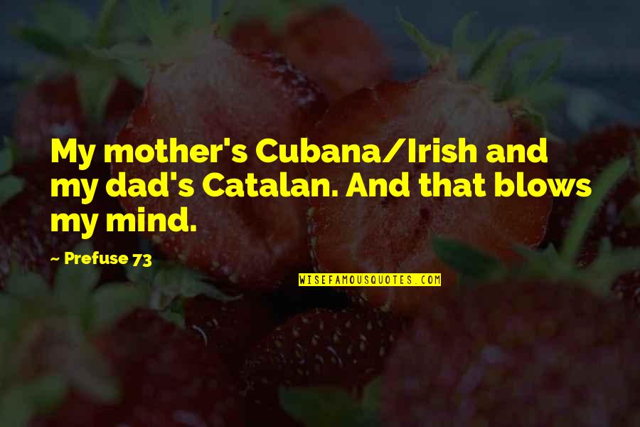 Bigoted Republican Quotes By Prefuse 73: My mother's Cubana/Irish and my dad's Catalan. And