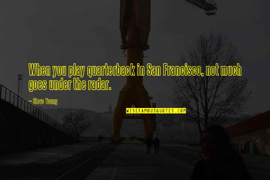 Bijvoorbeeld In Het Quotes By Steve Young: When you play quarterback in San Francisco, not