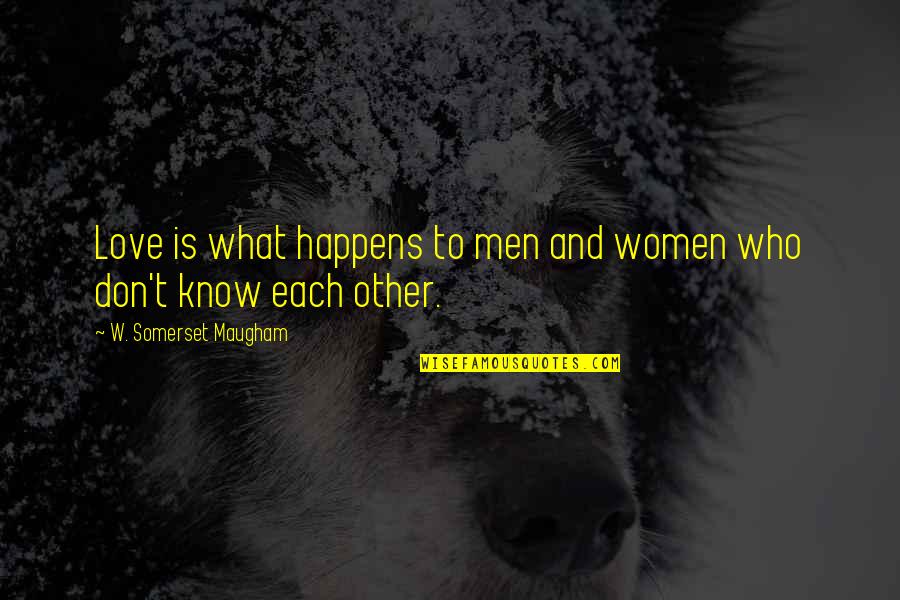 Bikinis Tumblr Quotes By W. Somerset Maugham: Love is what happens to men and women