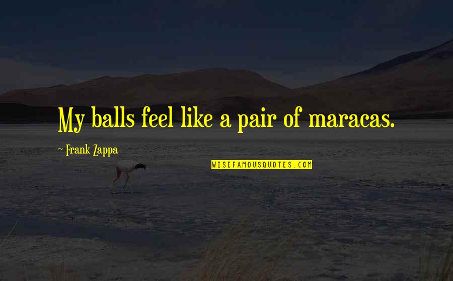Bilgilerini Quotes By Frank Zappa: My balls feel like a pair of maracas.