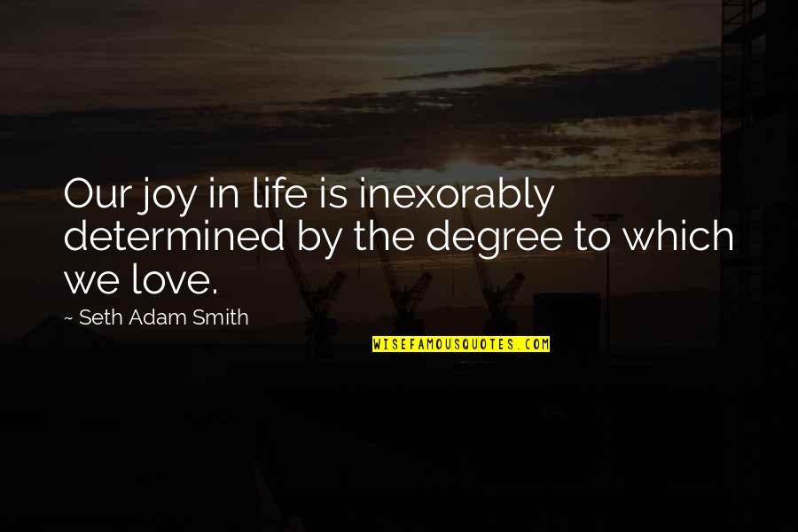 Bilhassa Es Quotes By Seth Adam Smith: Our joy in life is inexorably determined by