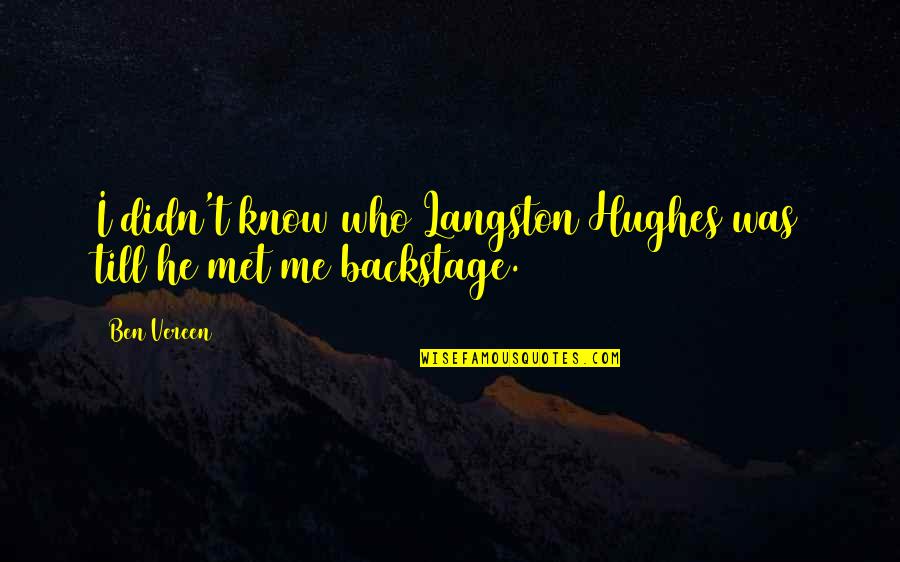 Bilimsel Y Ntem Quotes By Ben Vereen: I didn't know who Langston Hughes was till