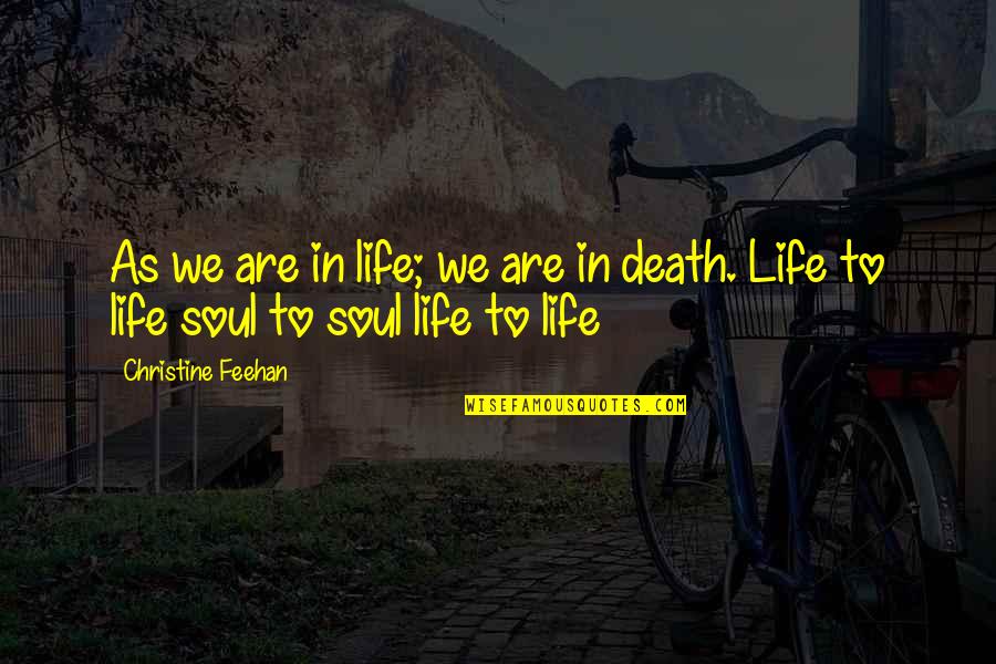 Bilinski Fellowship Quotes By Christine Feehan: As we are in life; we are in