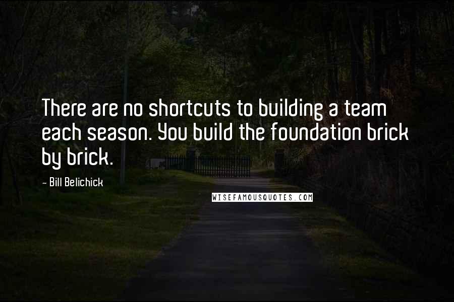 Bill Belichick quotes: There are no shortcuts to building a team each season. You build the foundation brick by brick.