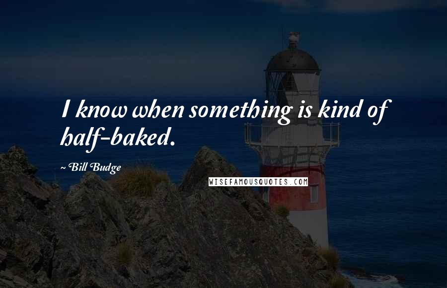 Bill Budge quotes: I know when something is kind of half-baked.