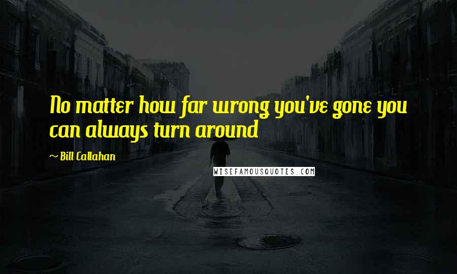 Bill Callahan quotes: No matter how far wrong you've gone you can always turn around