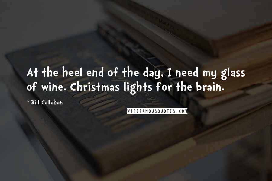 Bill Callahan quotes: At the heel end of the day, I need my glass of wine. Christmas lights for the brain.