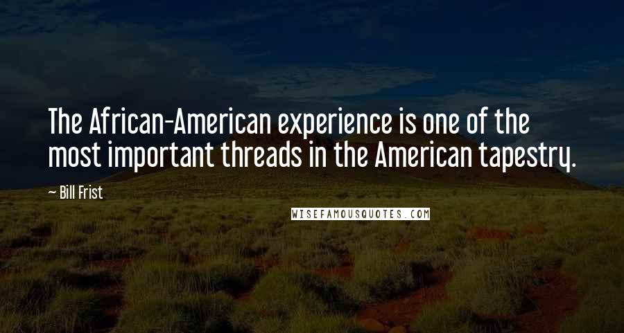 Bill Frist quotes: The African-American experience is one of the most important threads in the American tapestry.