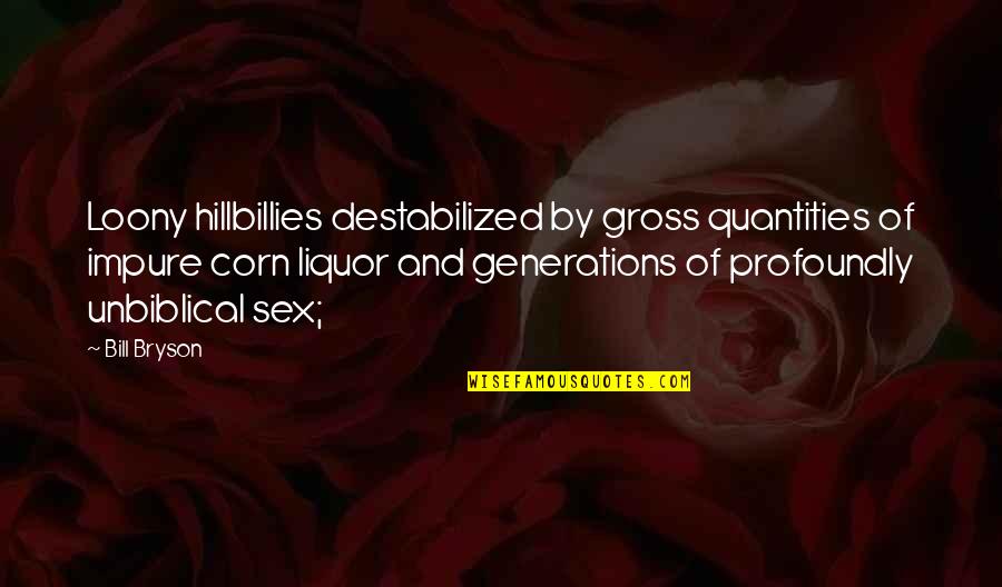 Bill Gross Quotes By Bill Bryson: Loony hillbillies destabilized by gross quantities of impure