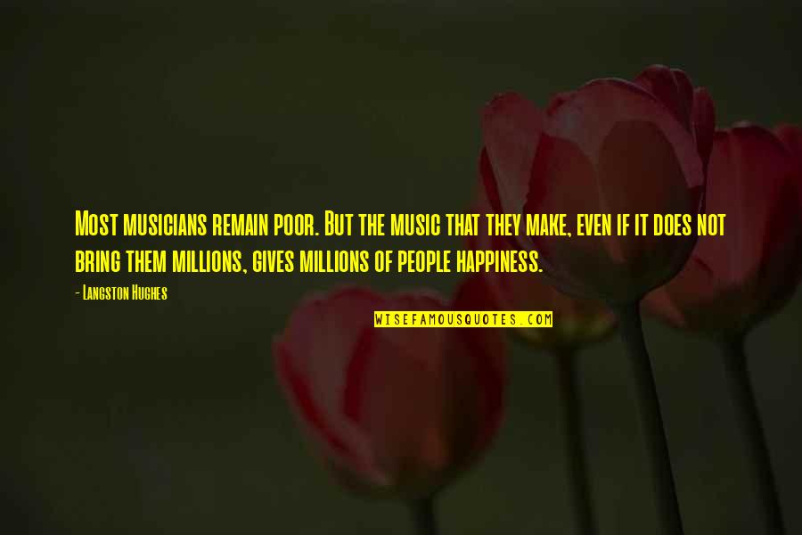 Bill Hickok Quotes By Langston Hughes: Most musicians remain poor. But the music that Bill Hickok Quotes By Langston Hughes: Most musicians remain poor. But the music that