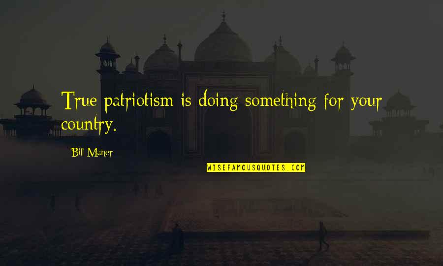 Bill Maher Quotes By Bill Maher: True patriotism is doing something for your country.