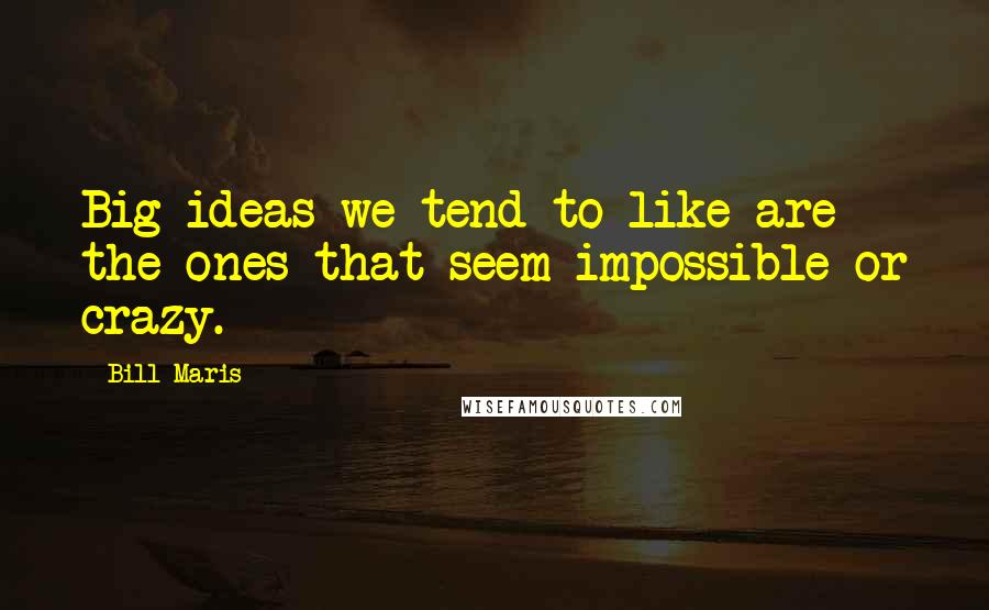 Bill Maris quotes: Big ideas we tend to like are the ones that seem impossible or crazy.