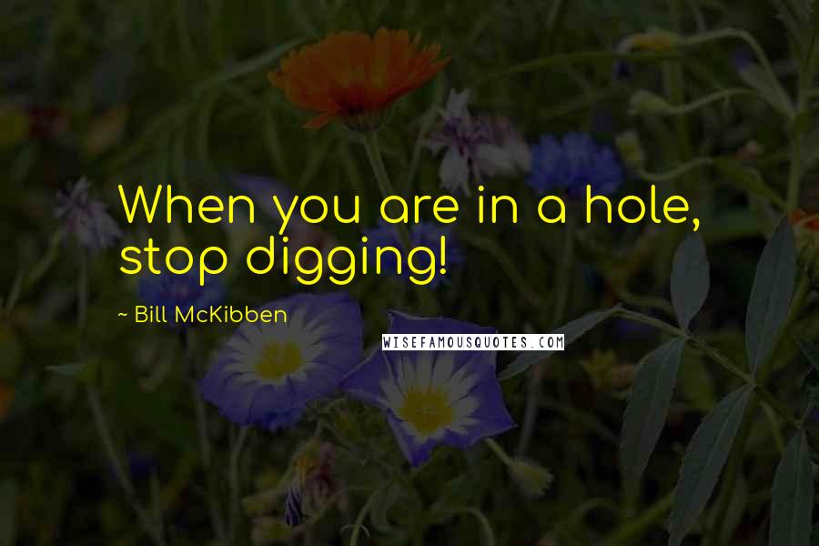 Bill McKibben quotes: When you are in a hole, stop digging!