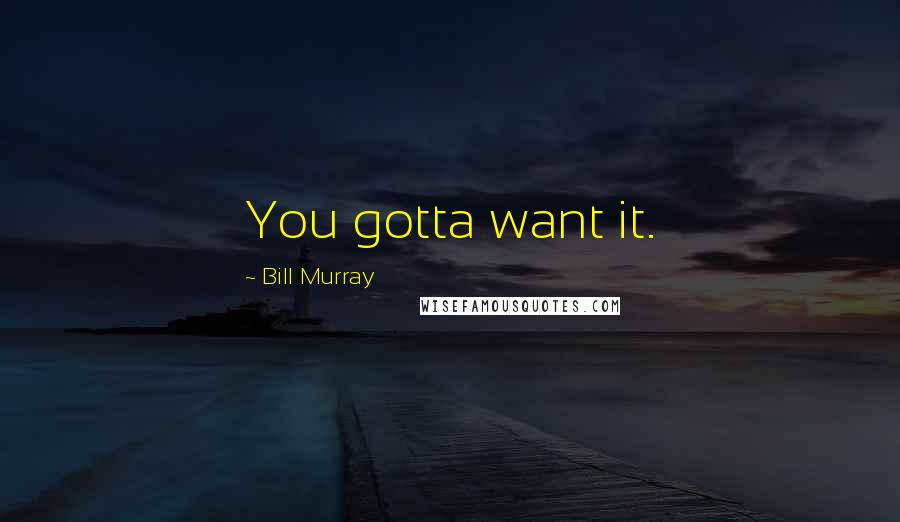Bill Murray quotes: You gotta want it.