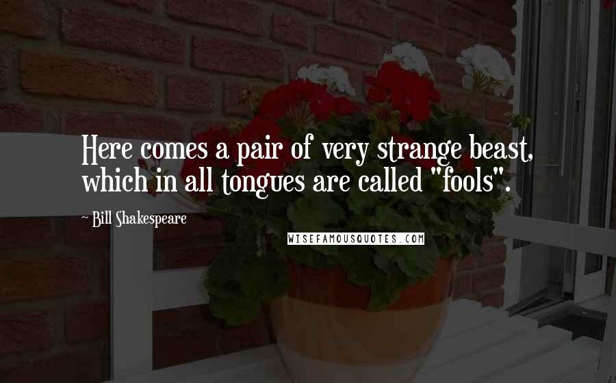 Bill Shakespeare quotes: Here comes a pair of very strange beast, which in all tongues are called "fools".