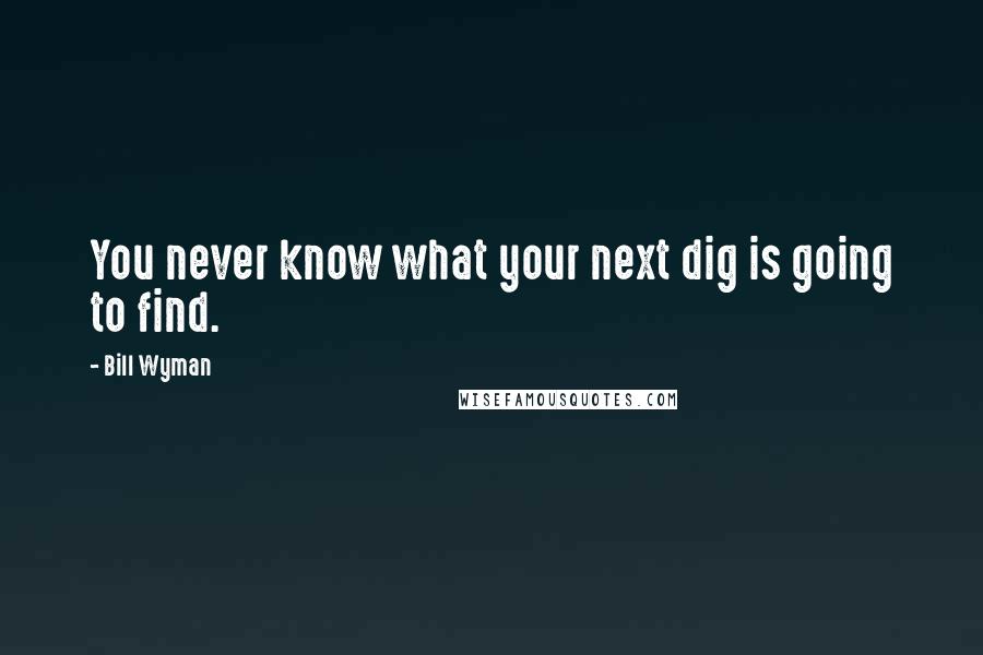 Bill Wyman quotes: You never know what your next dig is going to find.