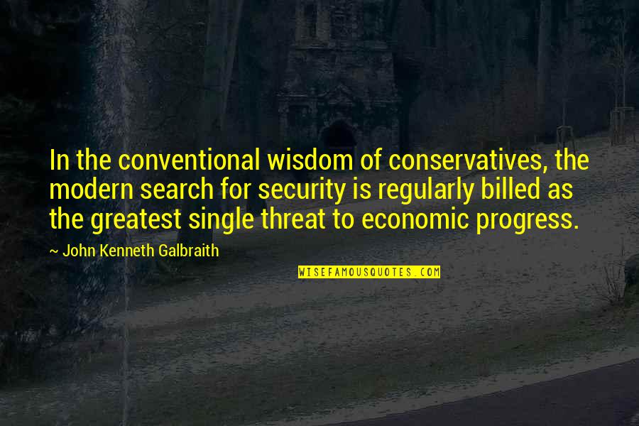 Billed Quotes By John Kenneth Galbraith: In the conventional wisdom of conservatives, the modern