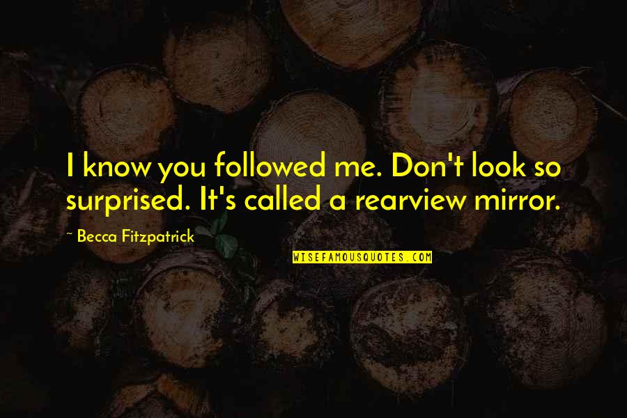 Billfishreport Quotes By Becca Fitzpatrick: I know you followed me. Don't look so