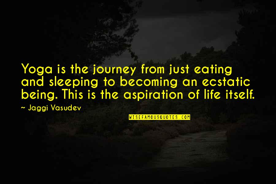 Billick Sons Quotes By Jaggi Vasudev: Yoga is the journey from just eating and Billick Sons Quotes By Jaggi Vasudev: Yoga is the journey from just eating and
