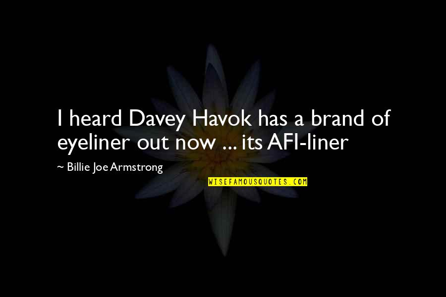 Billie Armstrong Quotes By Billie Joe Armstrong: I heard Davey Havok has a brand of