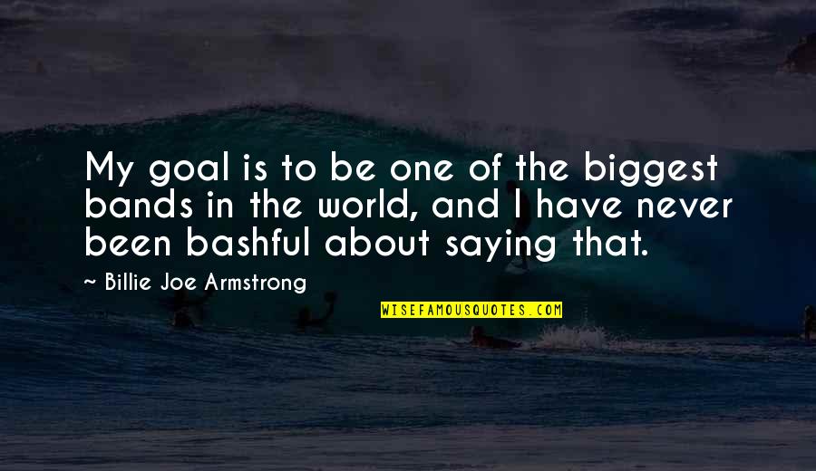 Billie Armstrong Quotes By Billie Joe Armstrong: My goal is to be one of the