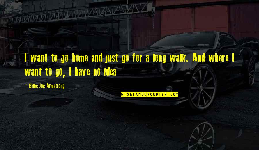 Billie Armstrong Quotes By Billie Joe Armstrong: I want to go home and just go