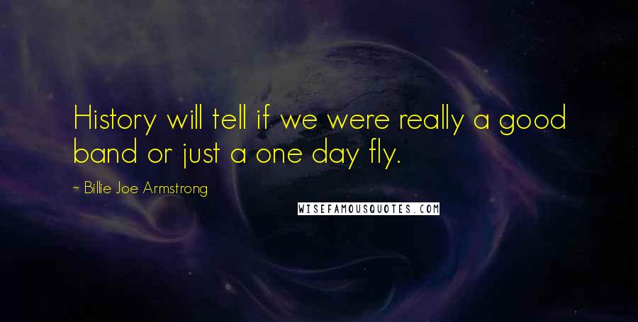 Billie Joe Armstrong quotes: History will tell if we were really a good band or just a one day fly.