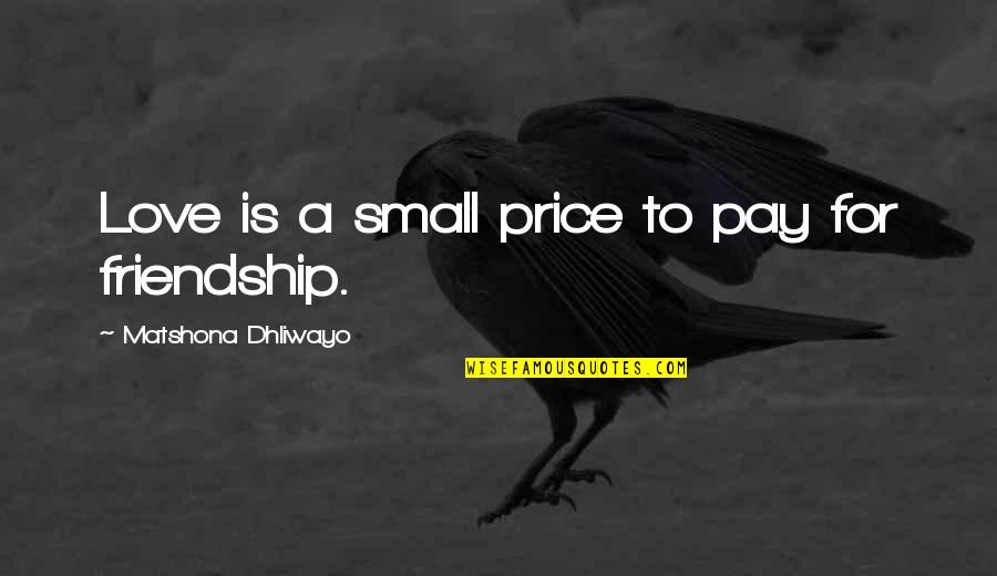 Billini Promo Quotes By Matshona Dhliwayo: Love is a small price to pay for