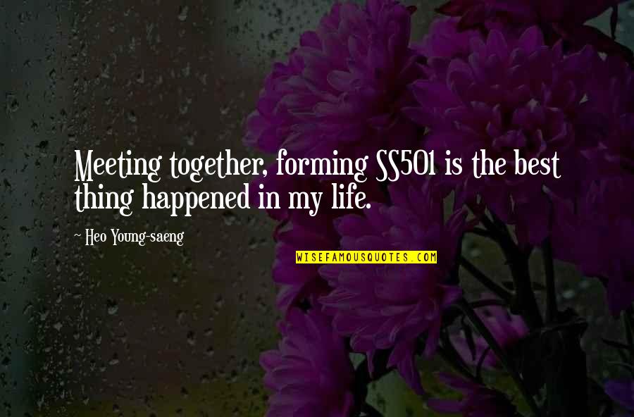 Billion Dollar Whale Quotes By Heo Young-saeng: Meeting together, forming SS501 is the best thing Billion Dollar Whale Quotes By Heo Young-saeng: Meeting together, forming SS501 is the best thing