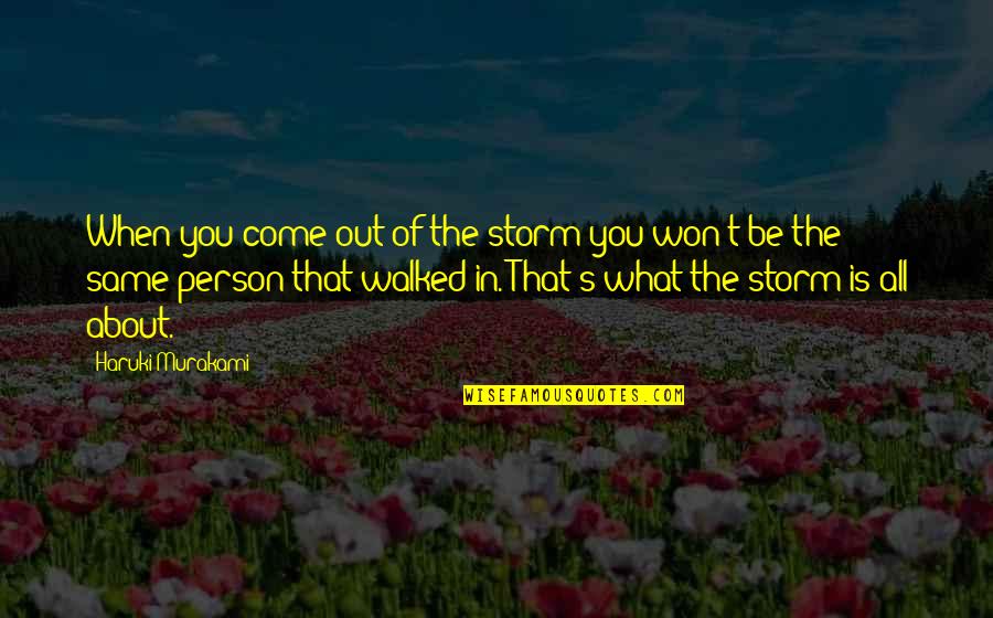 Billionaire Boy Quotes By Haruki Murakami: When you come out of the storm you