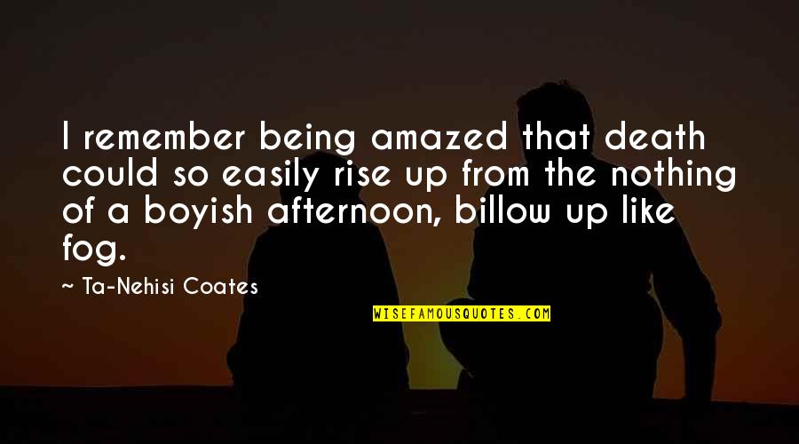 Billow Quotes By Ta-Nehisi Coates: I remember being amazed that death could so