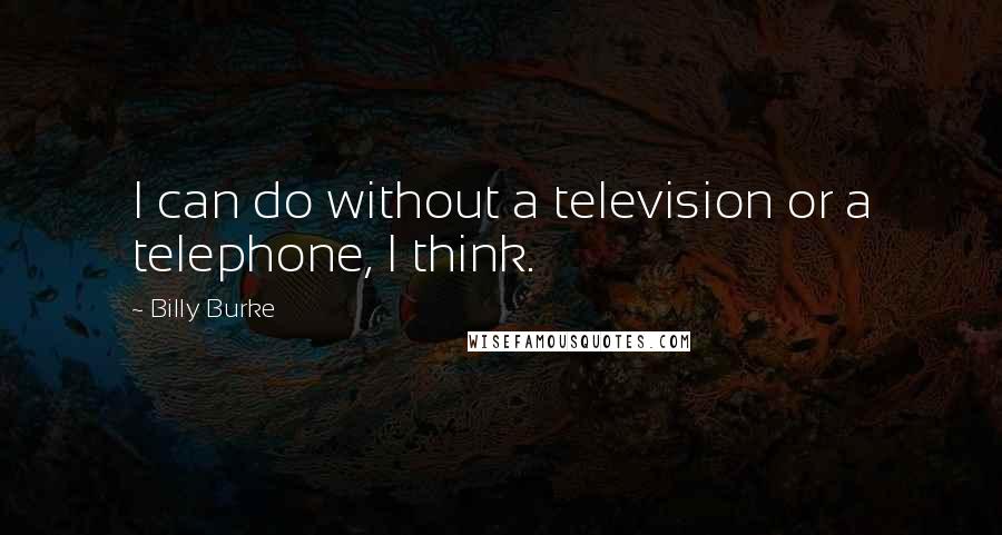 Billy Burke quotes: I can do without a television or a telephone, I think.