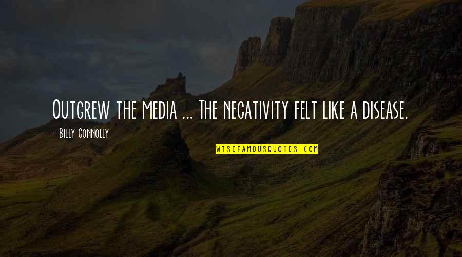 Billy Connolly Quotes By Billy Connolly: Outgrew the media ... The negativity felt like