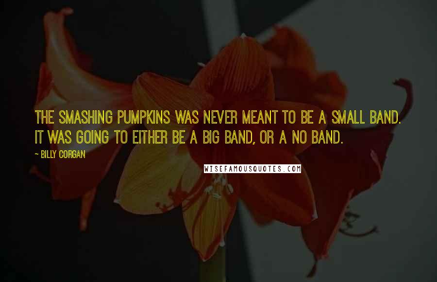 Billy Corgan quotes: The Smashing Pumpkins was never meant to be a small band. It was going to either be a big band, or a no band.