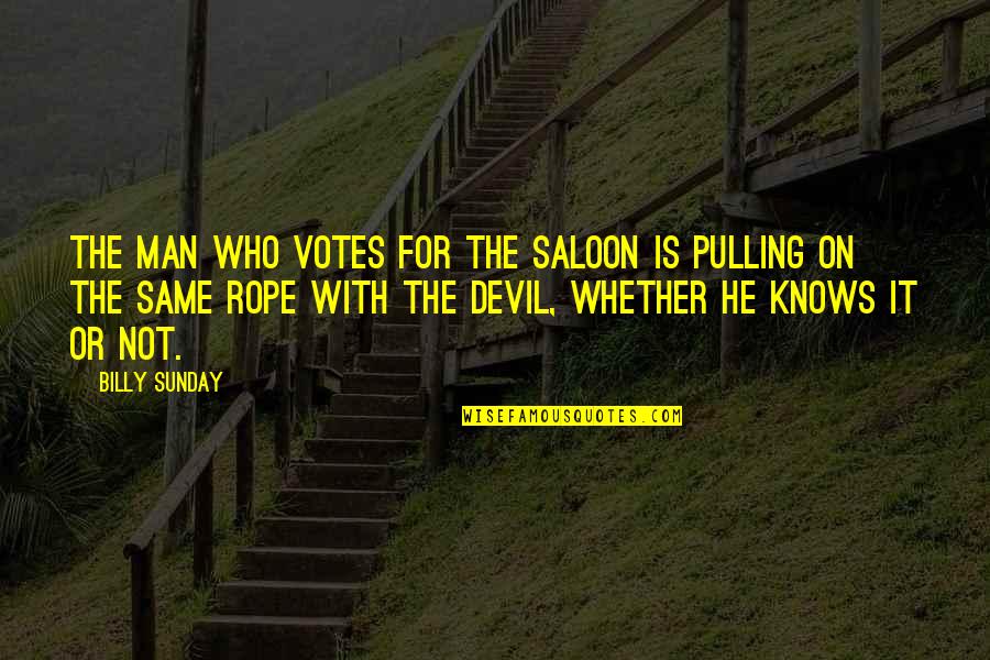 Billy Sunday Quotes By Billy Sunday: The man who votes for the saloon is Billy Sunday Quotes By Billy Sunday: The man who votes for the saloon is