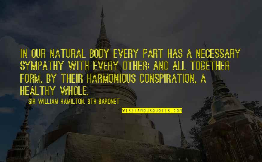 Bilquis American Quotes By Sir William Hamilton, 9th Baronet: In our natural body every part has a