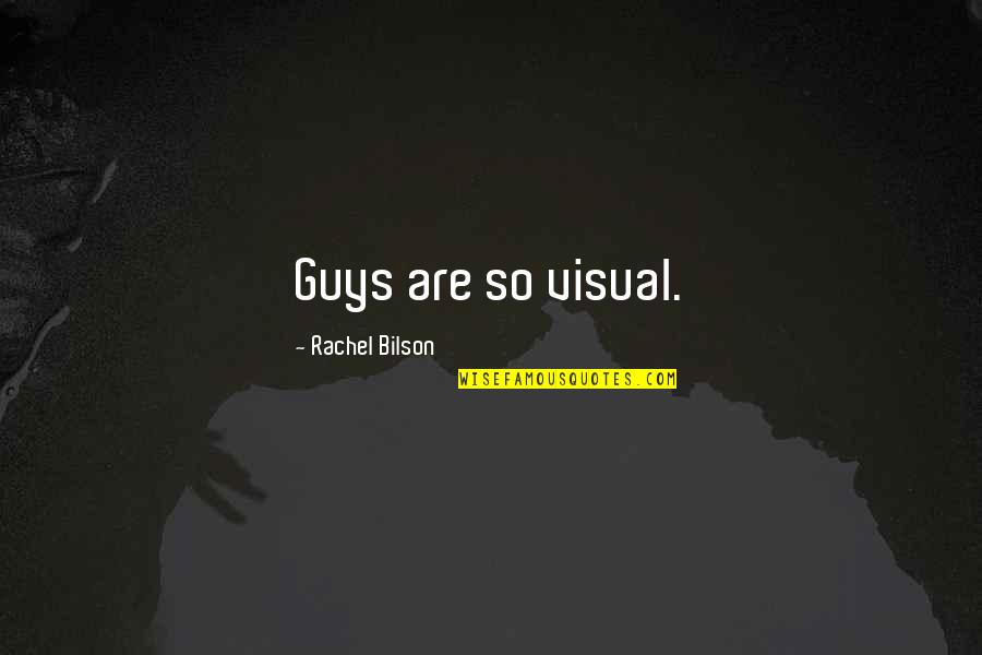 Bilson Quotes By Rachel Bilson: Guys are so visual.