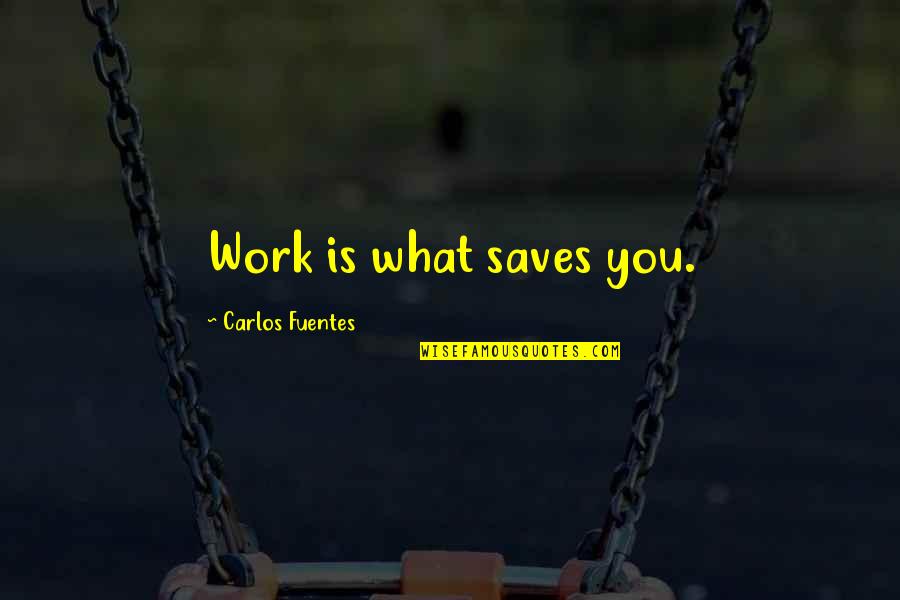 Biltook Quotes By Carlos Fuentes: Work is what saves you. Biltook Quotes By Carlos Fuentes: Work is what saves you.