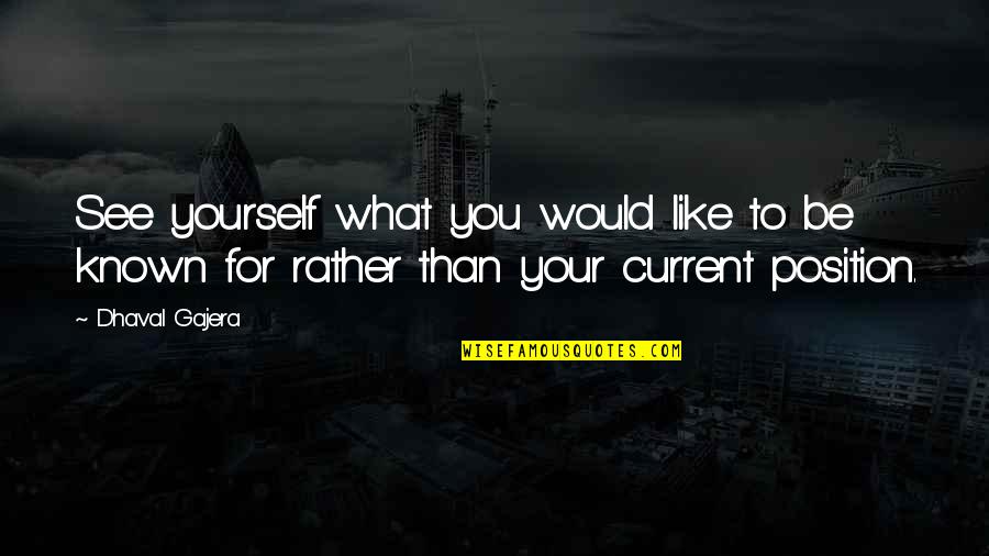 Bimatri Quotes By Dhaval Gajera: See yourself what you would like to be